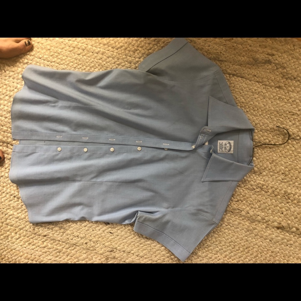 Brooks brothers ladies blue button down shirt